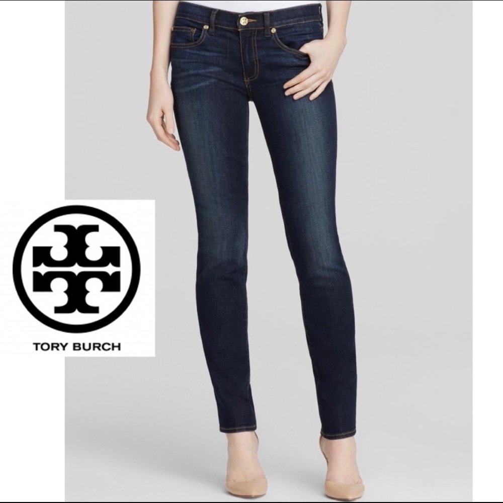 TORY BURCH Dark Wash Super Skinny Jeans